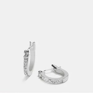 Coach Pave Signature Huggie earrings